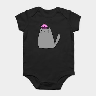 Cupcake Gray Kitty Baby Bodysuit